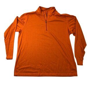 L.L. Bean Mens Sweater Size XL Tall Orange Long Sleeve 1/4 Zip High Neck Casual